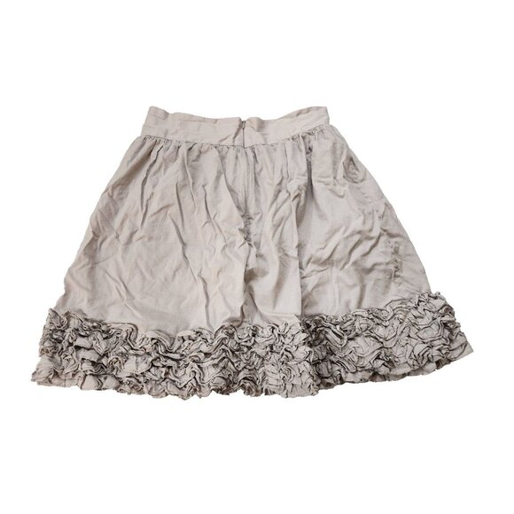 French Connection Womens 6 Light Gray Ruffled Bottom Circle Skirt - Picture 2 of 4